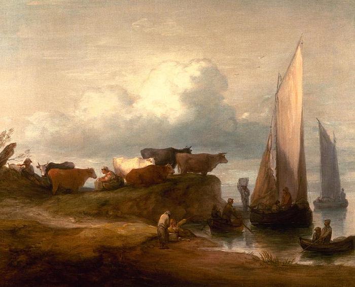 Thomas Gainsborough A Coastal Landscape oil painting picture